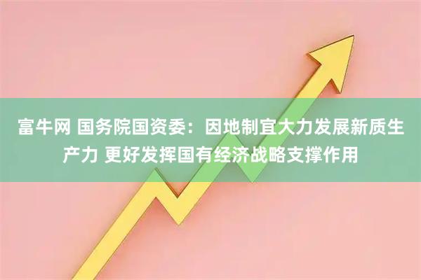 富牛网 国务院国资委：因地制宜大力发展新质生产力 更好发挥国有经济战略支撑作用