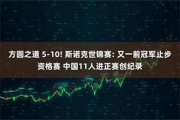 方圆之道 5-10! 斯诺克世锦赛: 又一前冠军止步资格赛 中国11人进正赛创纪录